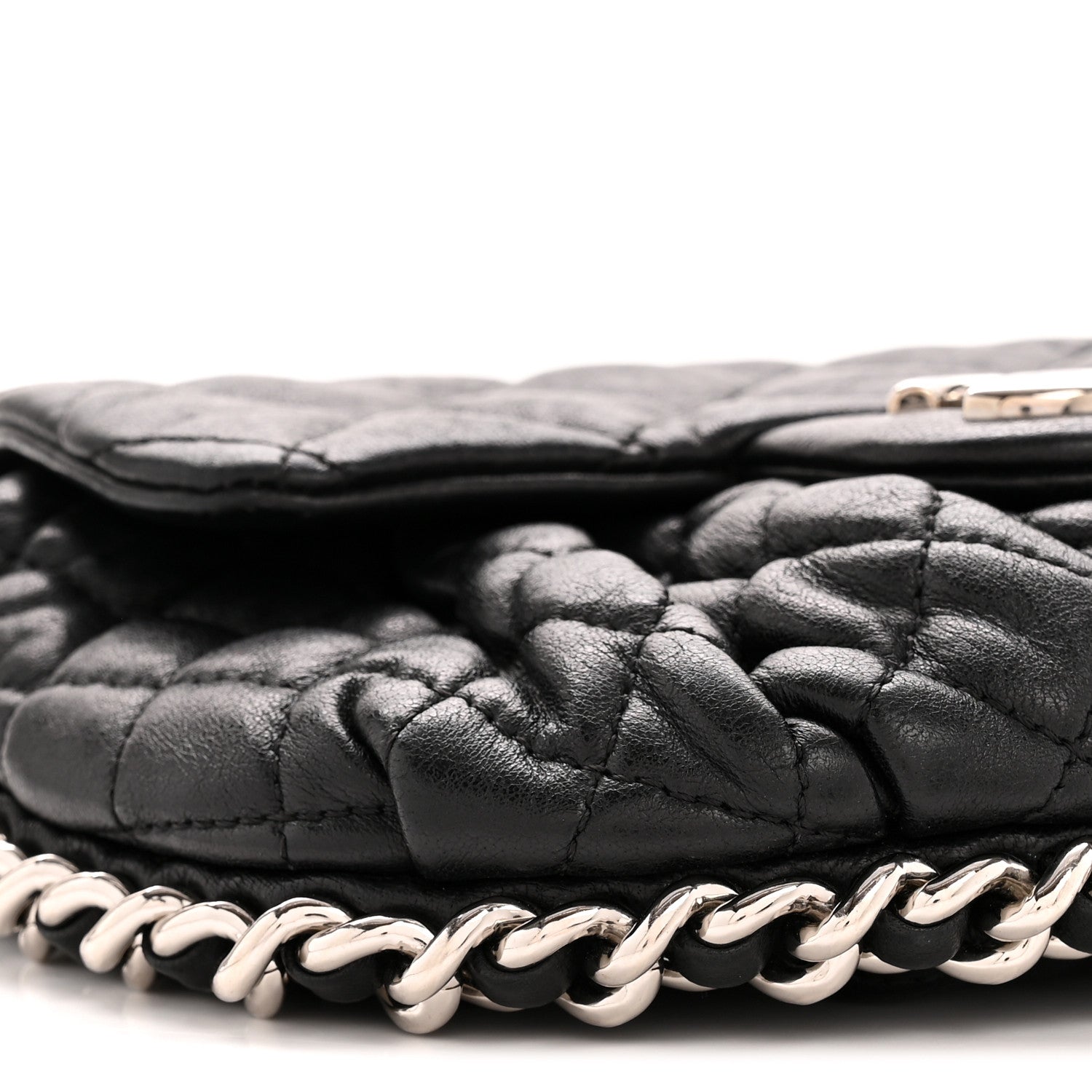 Chanel Washed Lambskin Quilted Mini Chain Around Flap Black 9 of 13