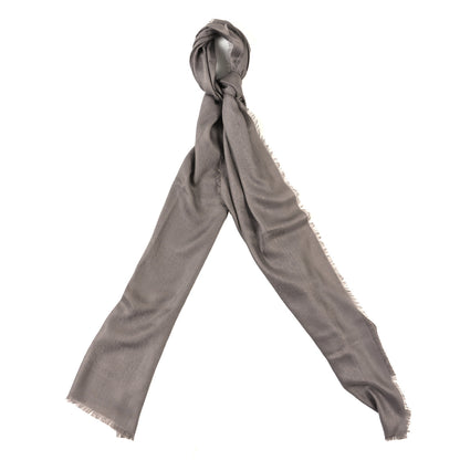 Loewe Wool Silk Cashmere Mini Anagram Scarf Taupe 1 of 3