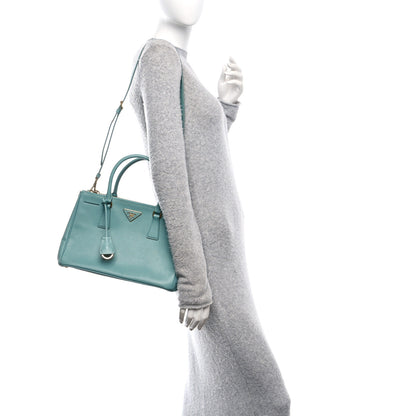 Prada Saffiano Lux Galleria Small Double Zip Tote Turchese 2 of 10