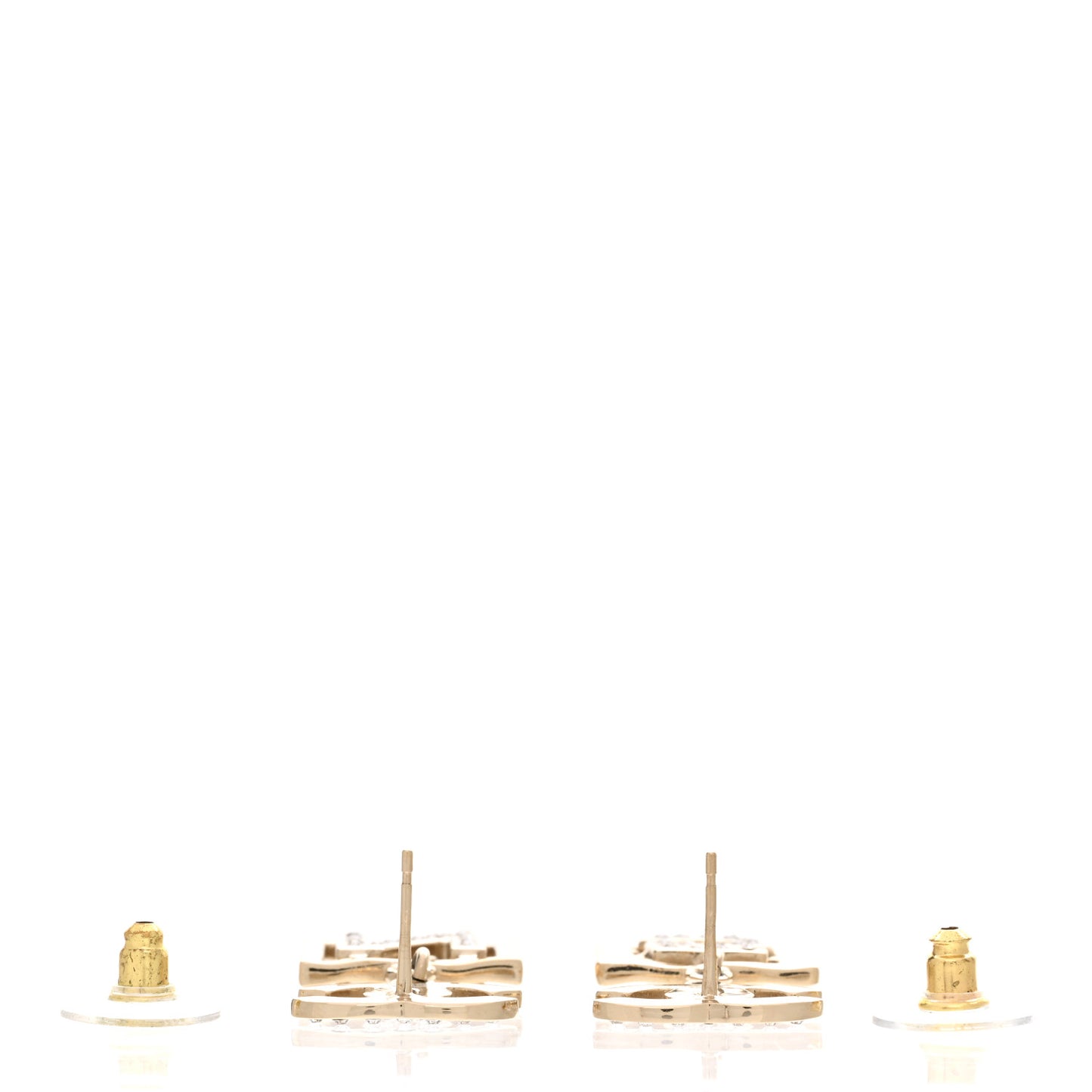 Crystal CC No 5 Drop Earrings Gold