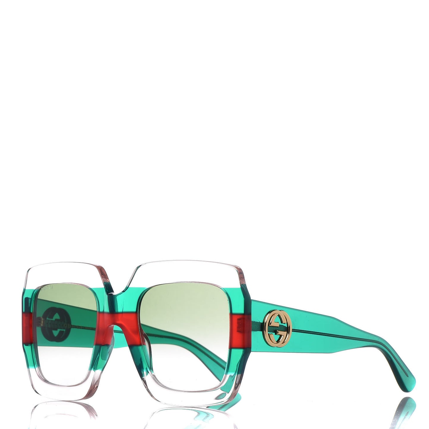 Square Web Frame GG0178S Sunglasses Green Red