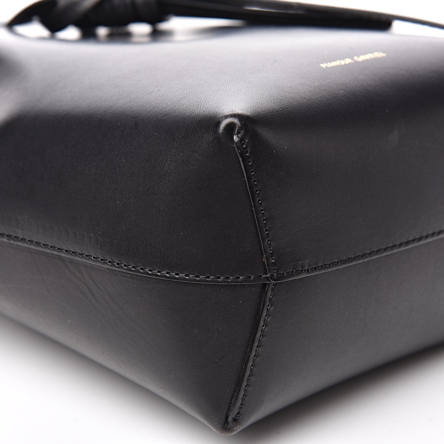 Vegetable Tanned Mini Mini Bucket Bag Black Flamma
