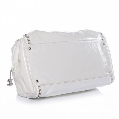 Chanel Patent Luxe Ligne Large Bowler White 4 of 7