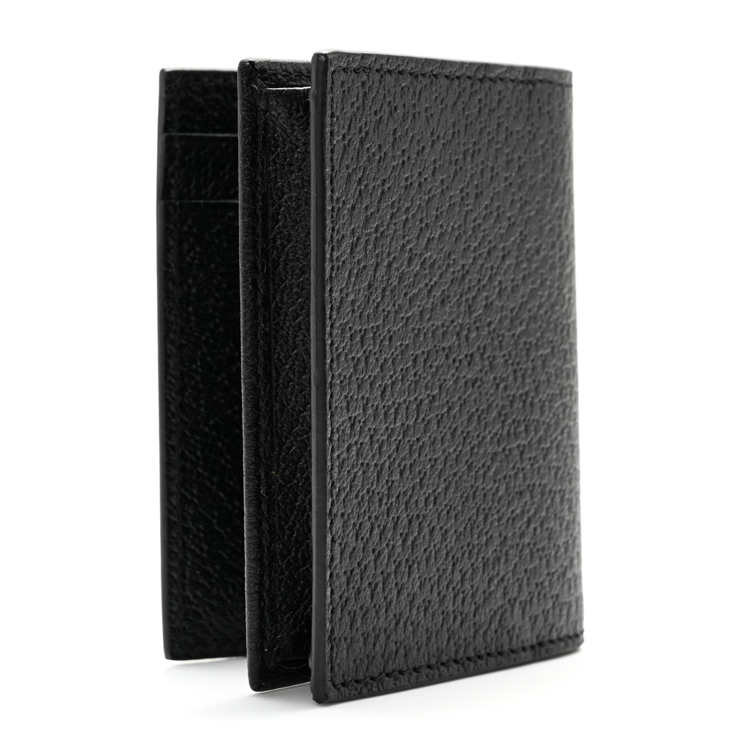 Gucci Calfskin Boar Effect GG Marmont Card Case Black 2 of 10