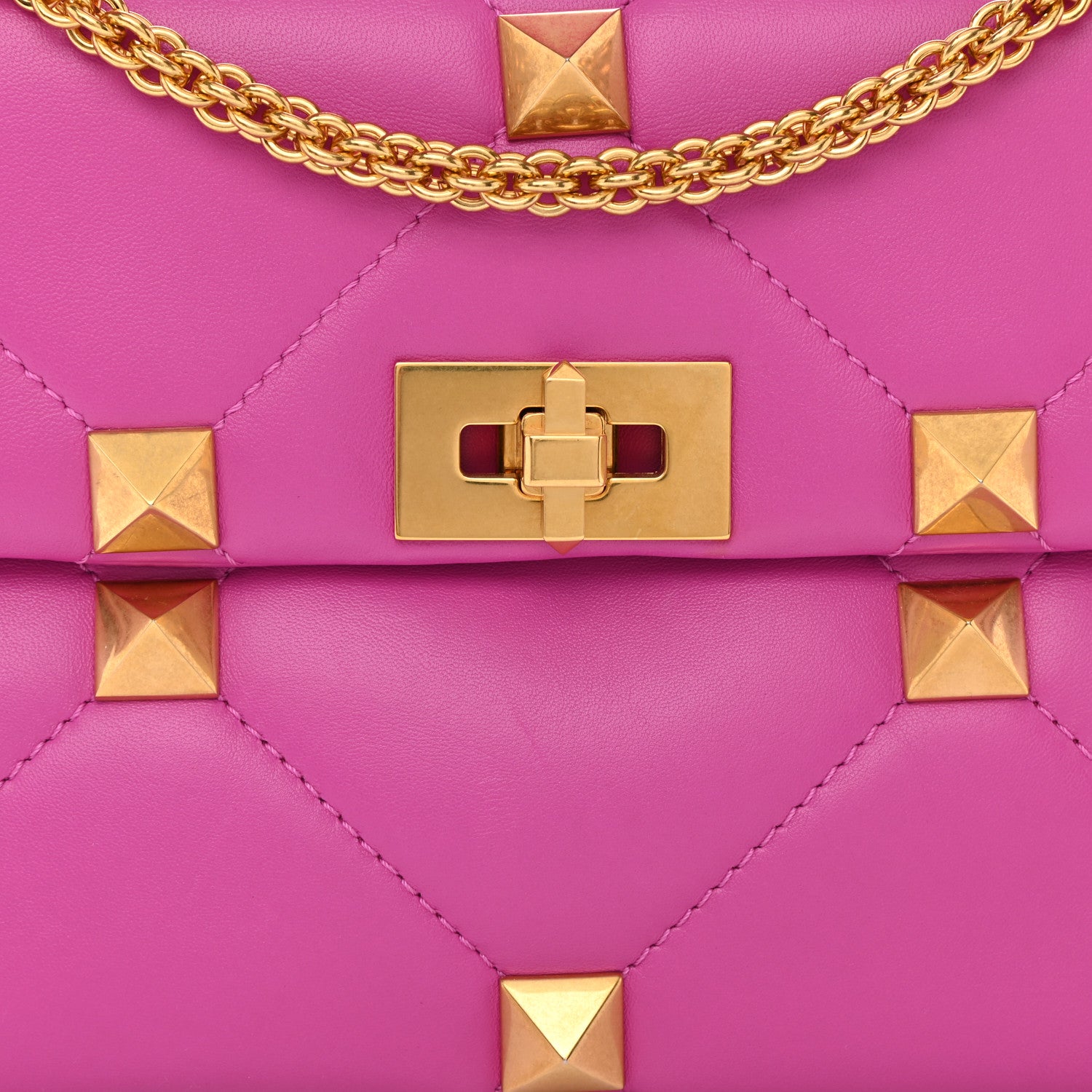Valentino Garavani Nappa Large Roman Stud Shoulder Bag Radiant Orchid 6 of 8