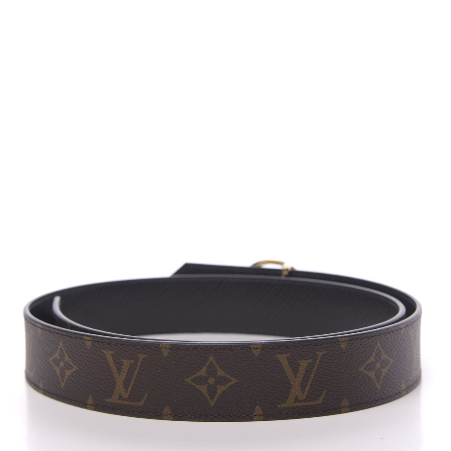 OUIS VUITTON Monogram Epi 35mm LV Circle Reversible Belt 90 36 Black