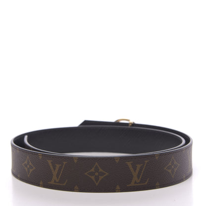 Louis Vuitton OUIS VUITTON Monogram Epi 35mm LV Circle Reversible Belt 90 36 Black 2 of 5