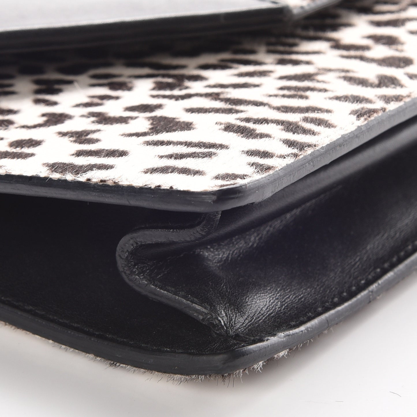 Calf Hair Leather Snow Leopard Medium Betty White Black