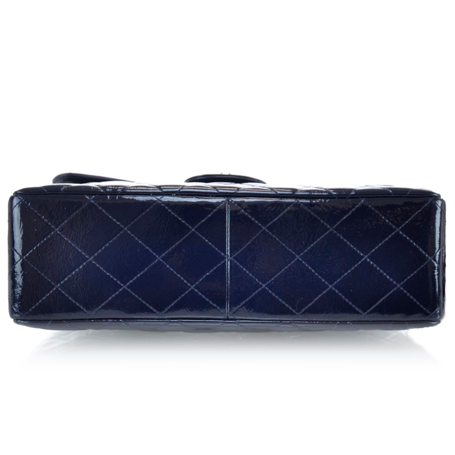 Chanel Crackled Patent Jumbo Flap Navy Blue 6 of 11