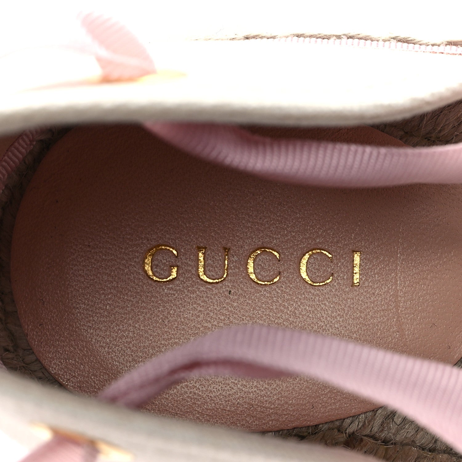 Gucci Canvas Grossgrain Embroidered Judit Ankle Wrap Platform 35/120mm Espadrille Wedges 40.5 White Shell 8 of 10