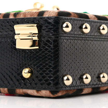 Dolce & Gabbana Velvet Snakeskin Leopard Floral Box Bag Black Multicolor 9 of 12