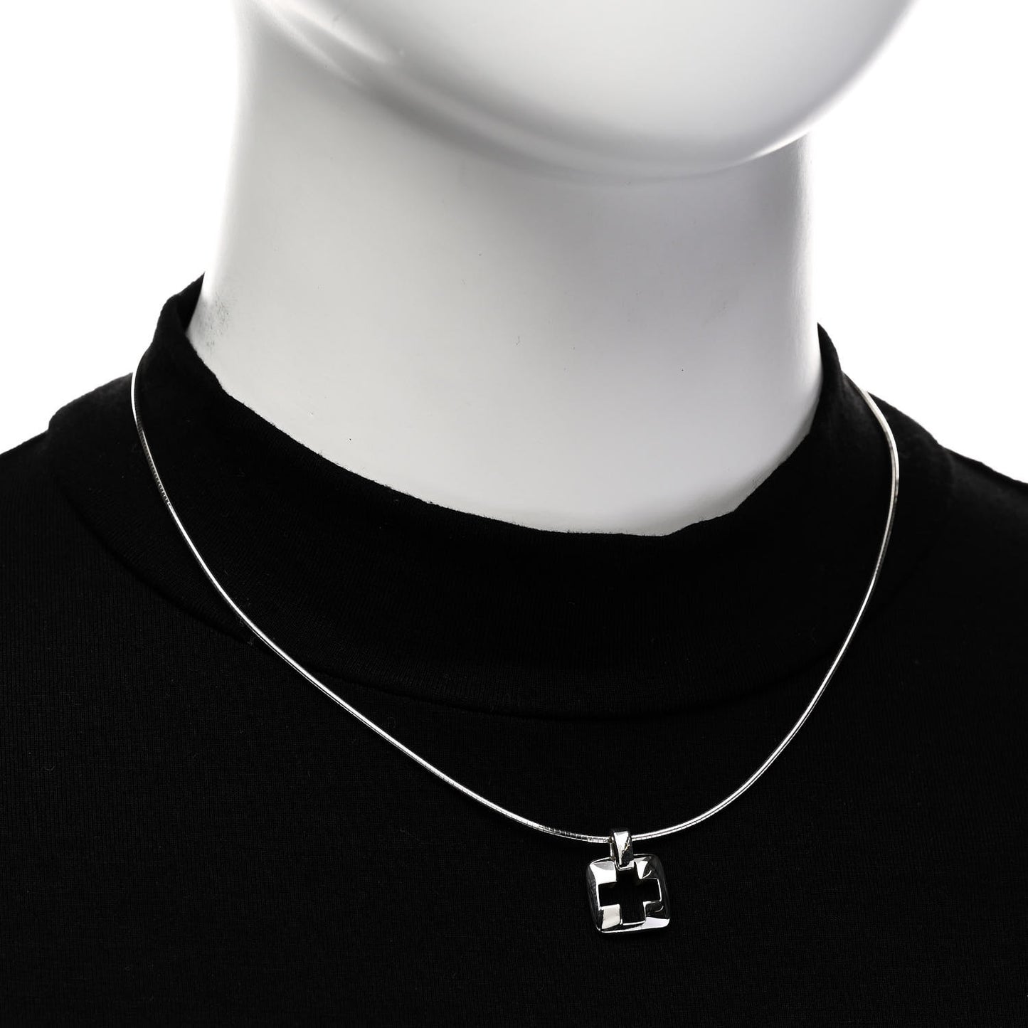 Sterling Silver Cross Cutout Pendant Necklace