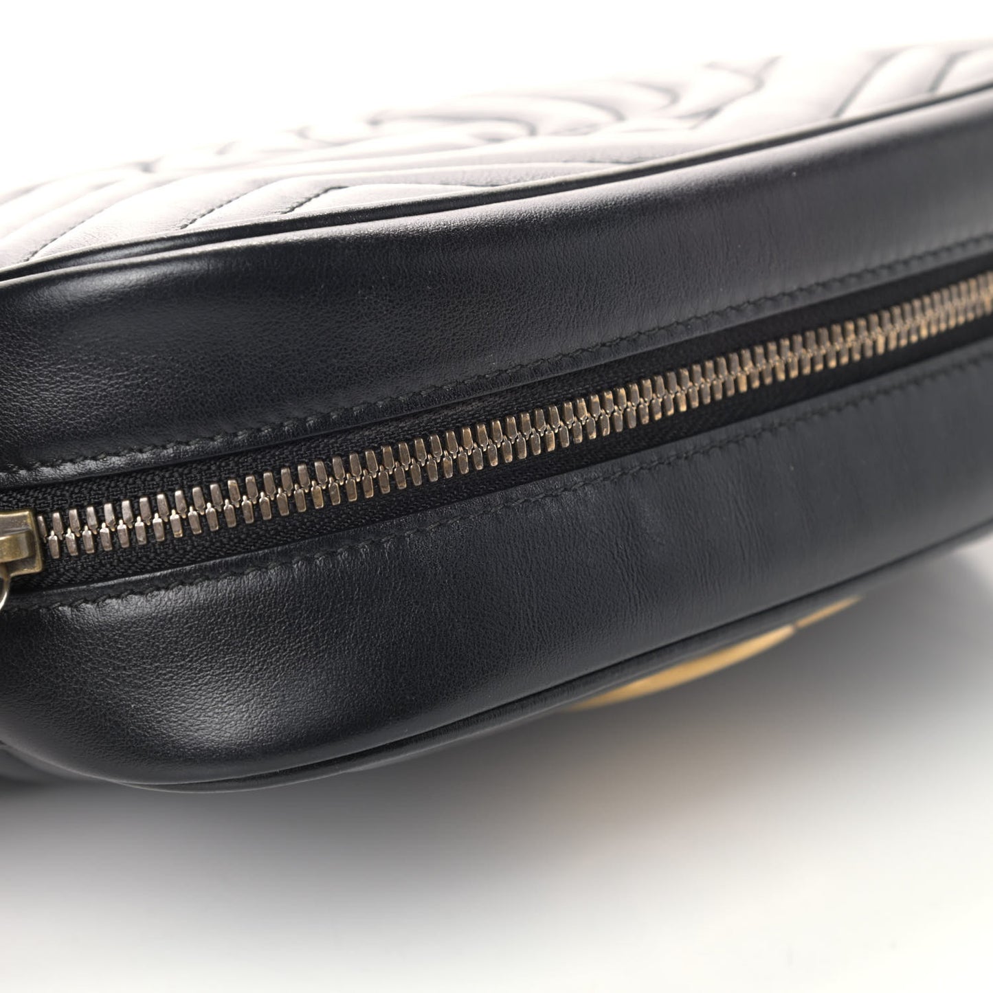 Calfskin Matelasse Small GG Marmont Chain Shoulder Bag Black