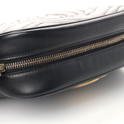 Gucci Calfskin Matelasse Small GG Marmont Chain Shoulder Bag Black 7 of 8