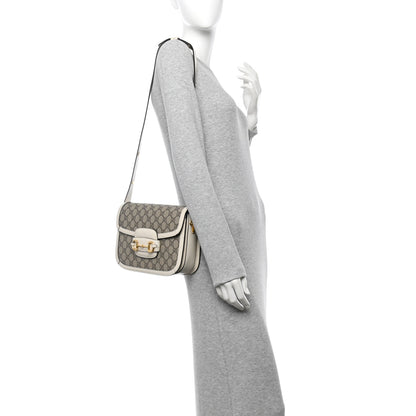 Gucci GG Supreme Monogram Horsebit 1955 Shoulder Bag Beige Mystic White 2 of 11