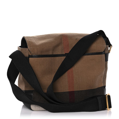 Burberry Canvas Mega Check Large Baildon Messenger Bag Black 2 of 11