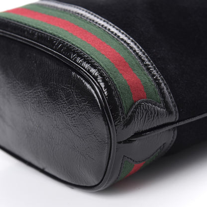 Gucci Suede Patent Web Small Ophidia Bucket Bag Black 7 of 11