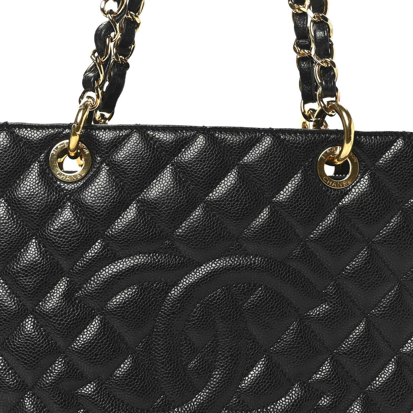 Caviar Quilted Grand Shopping Tote GST Black