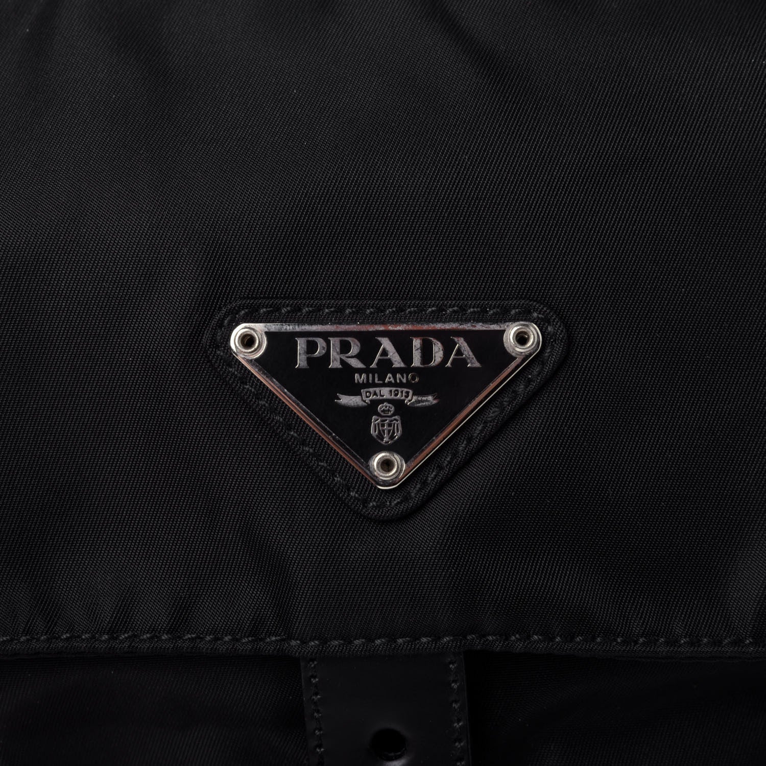 Prada Tessuto Nylon Single Buckle Messenger Bag Black 8 of 9