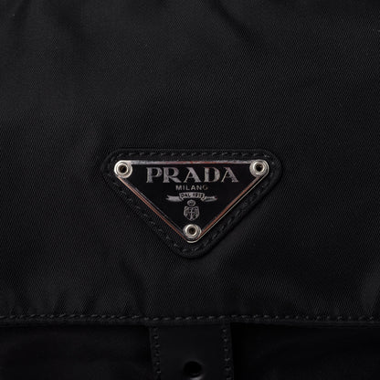 Prada Tessuto Nylon Single Buckle Messenger Bag Black 8 of 9
