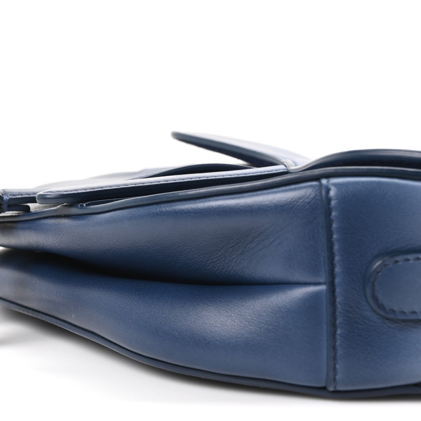 Calfskin Gradient Saddle Bag Indigo Blue