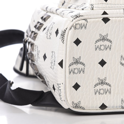 MCM Visetos Small Side Stud Stark Backpack White 9 of 14