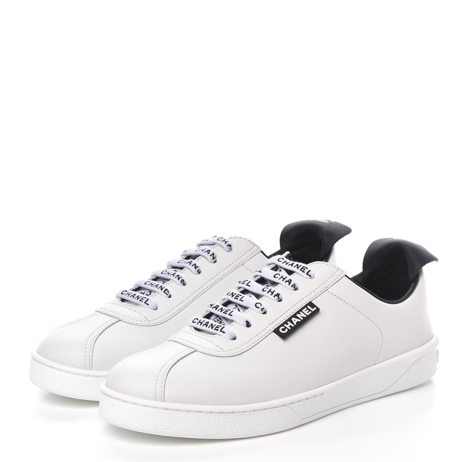 Chanel Calfskin CC Womens Sneakers 37 White 3 of 9