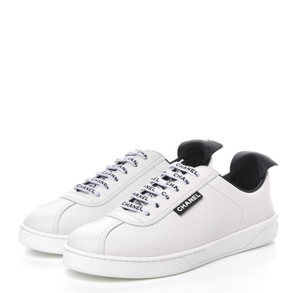 Chanel Calfskin CC Womens Sneakers 37 White 3 of 9