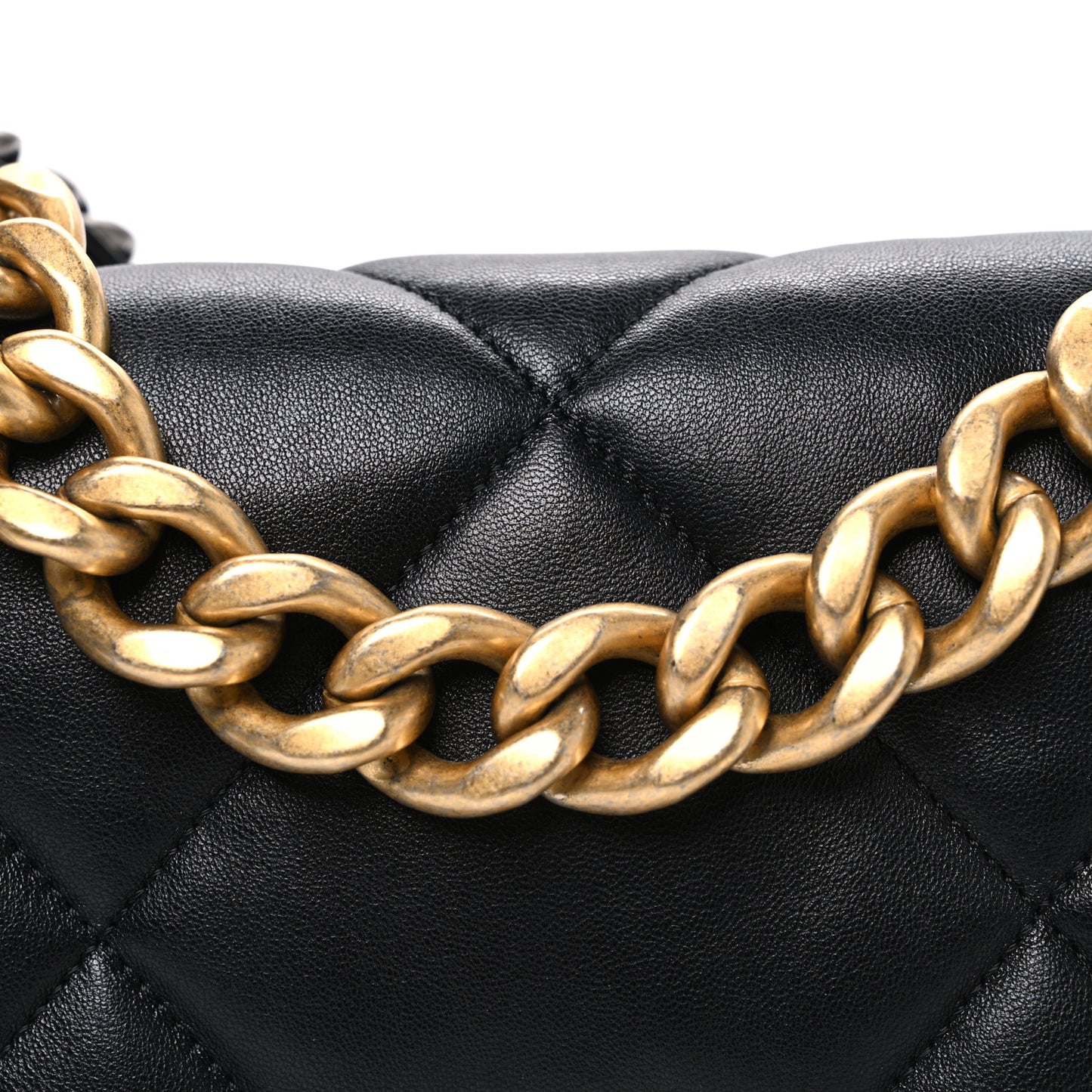 Lambskin Quilted Large Chanel 19 Flap Black
