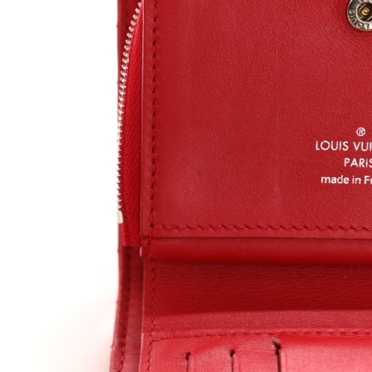 Louis Vuitton Calfskin New Wave Compact Zip Wallet Rouge 8 of 9