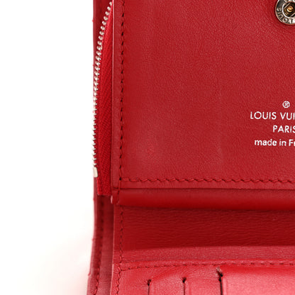 Louis Vuitton Calfskin New Wave Compact Zip Wallet Rouge 8 of 9