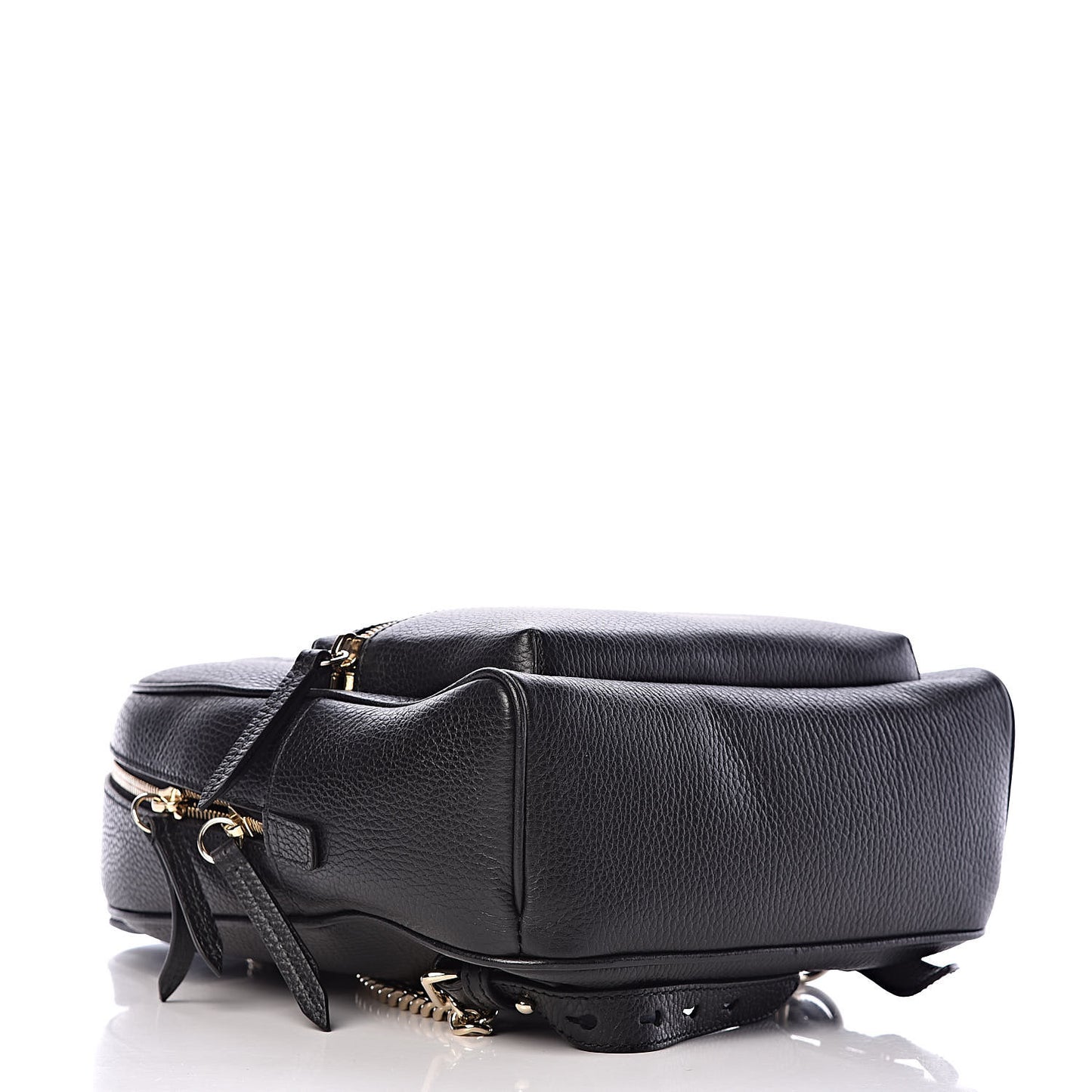 Pebbled Calfskin Soho Chain Backpack Black