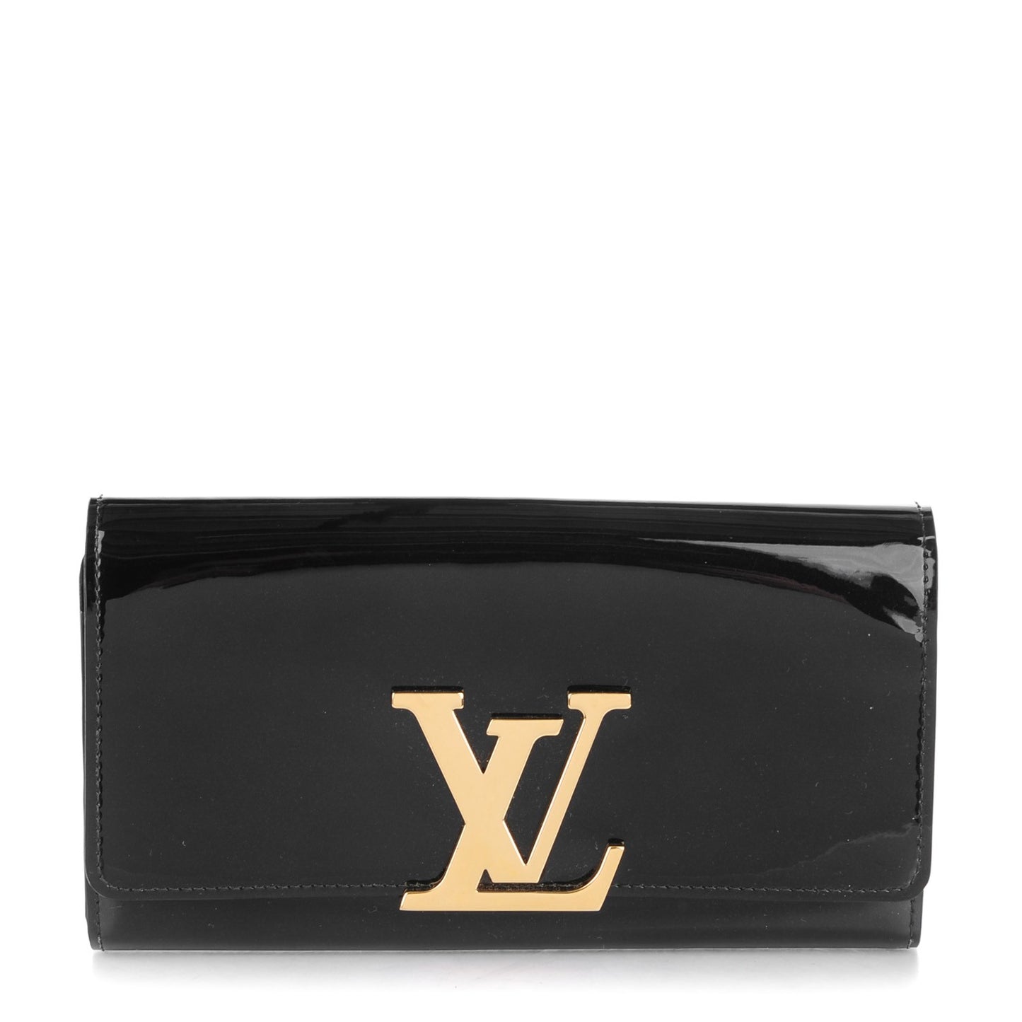 Patent Louise Clutch Black
