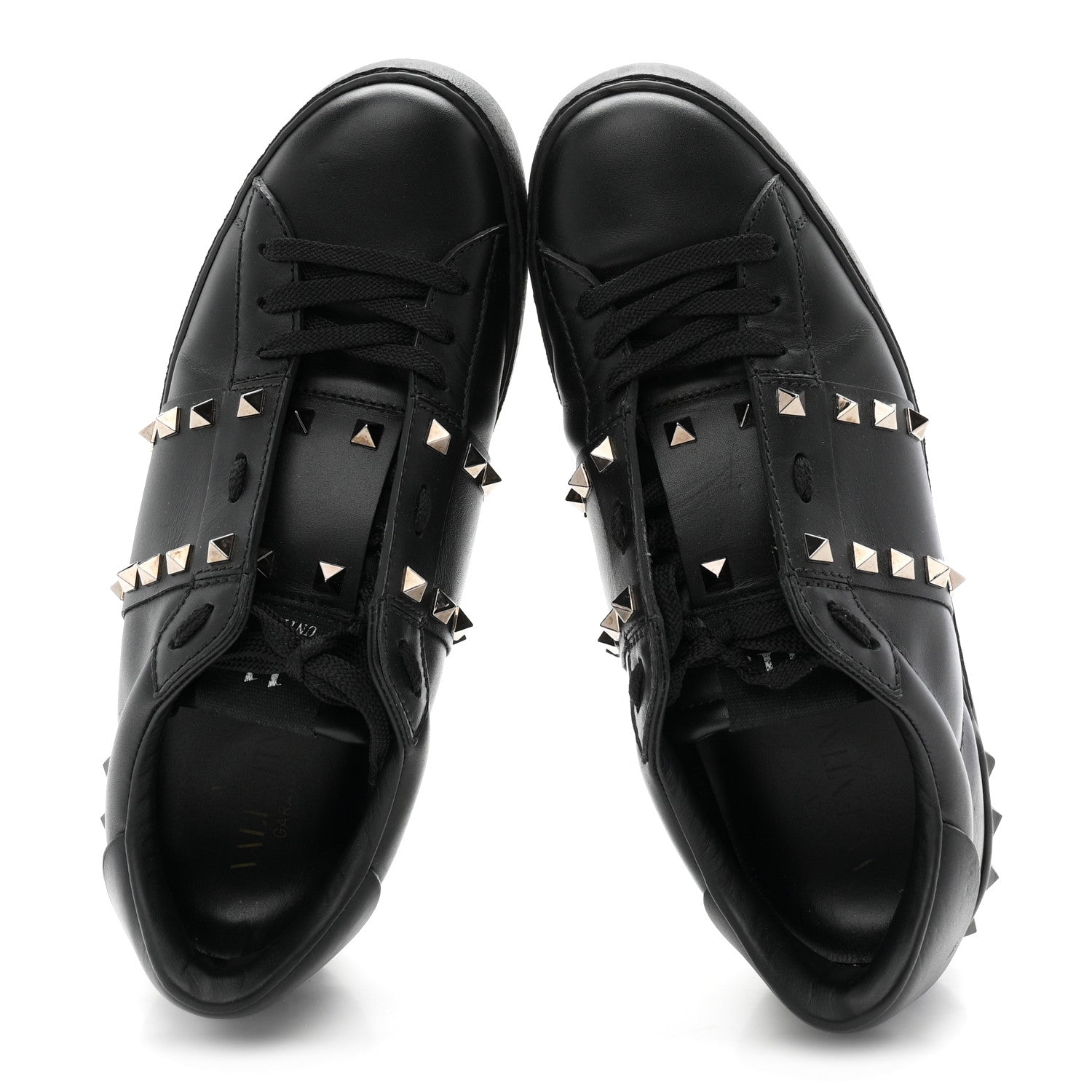 Valentino Garavani Calfskin Rockstud Untitled Open Sneakers 39 Black 2 of 10