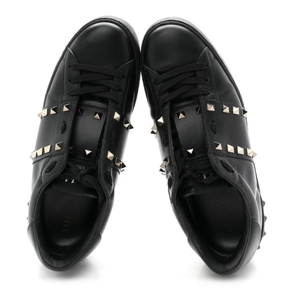 Valentino Garavani Calfskin Rockstud Untitled Open Sneakers 39 Black 2 of 10