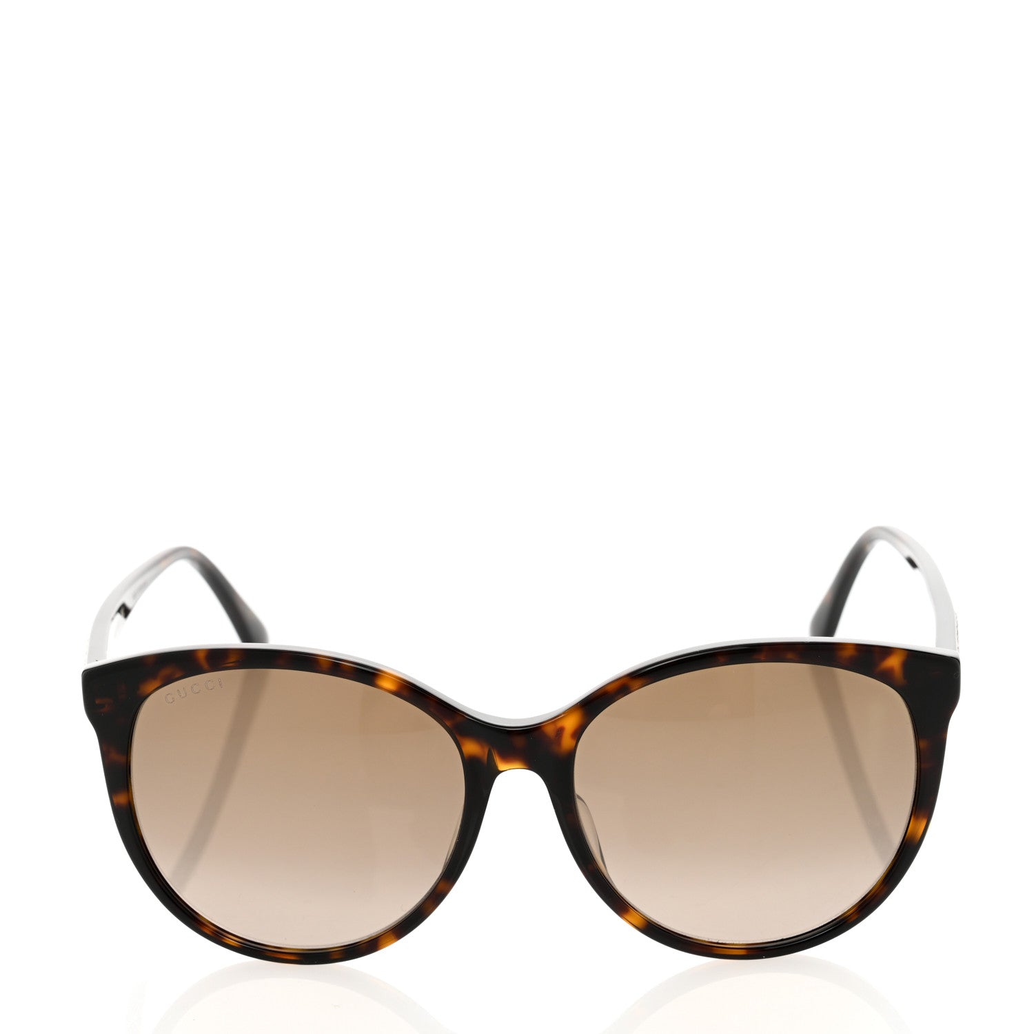 Gucci Round Frame Crystal Sunglasses GG 0419S Tortoise 2 of 8
