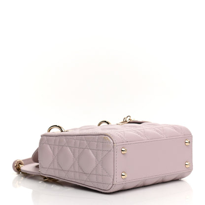 Christian Dior Metallic Lambskin Cannage Mini Lady Dior Lotus 7 of 21