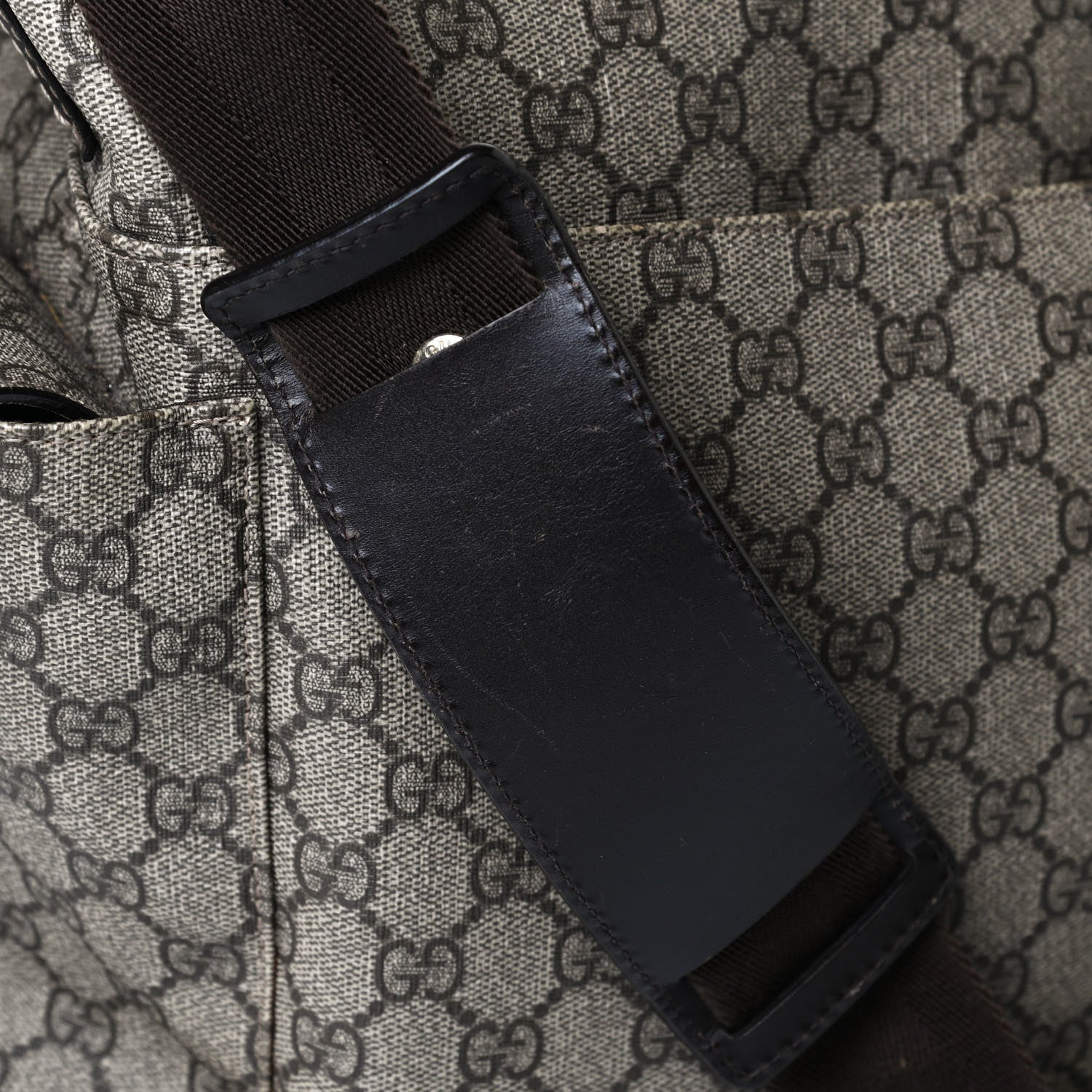 Gucci GG Plus Monogram Messenger Diaper Bag Dark Brown 14 of 17