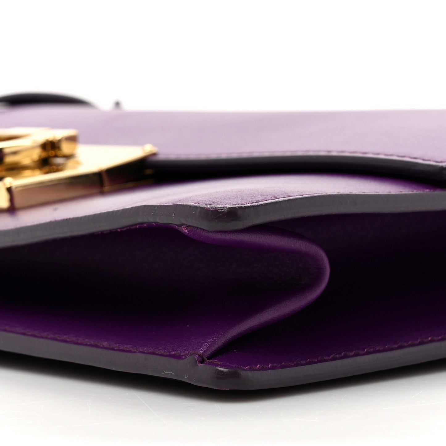 Smooth Calfskin Medium Aileen Gancio Lock Shoulder Bag Grape Rosso