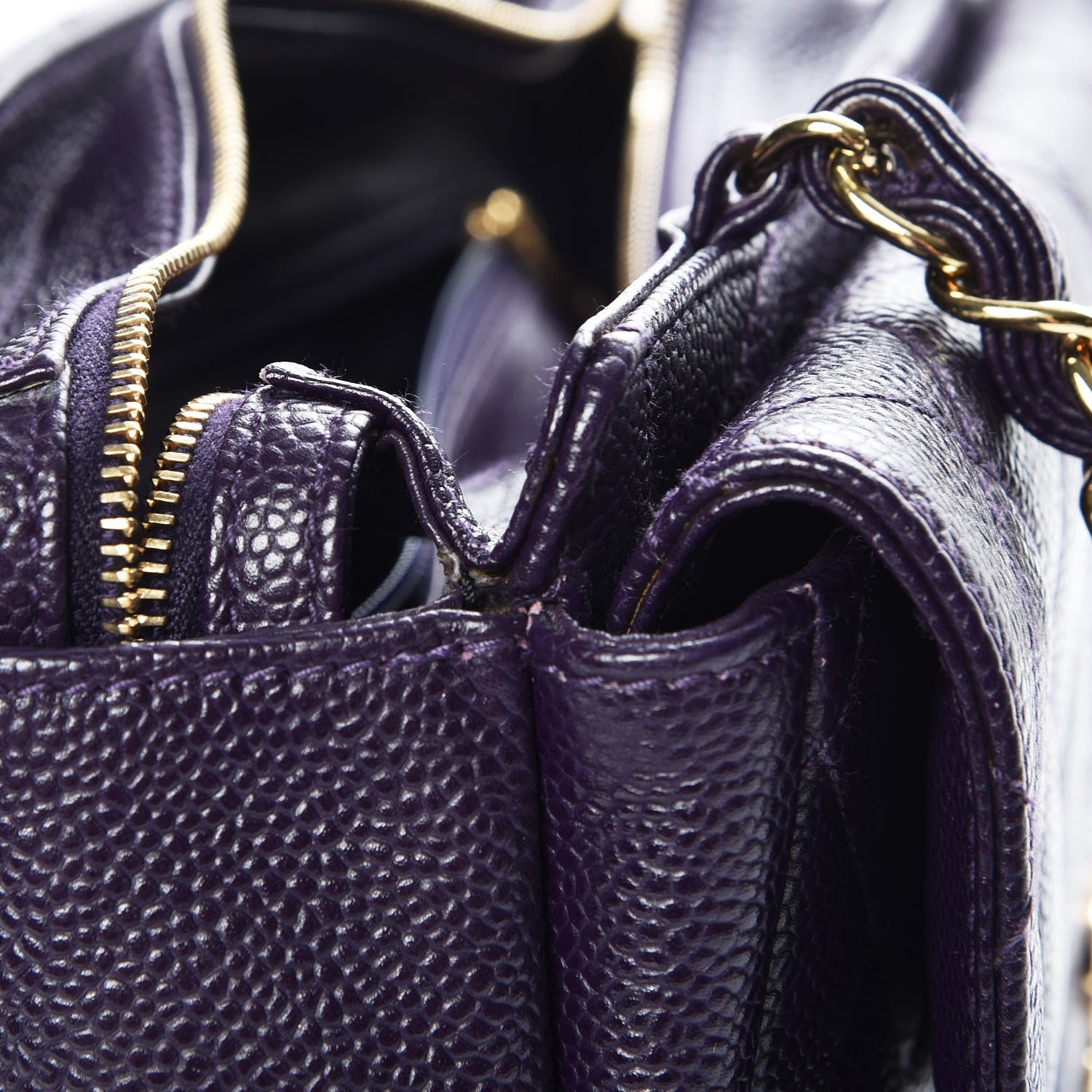 Chanel Caviar Quilted Camera Case Purple 10 of 11