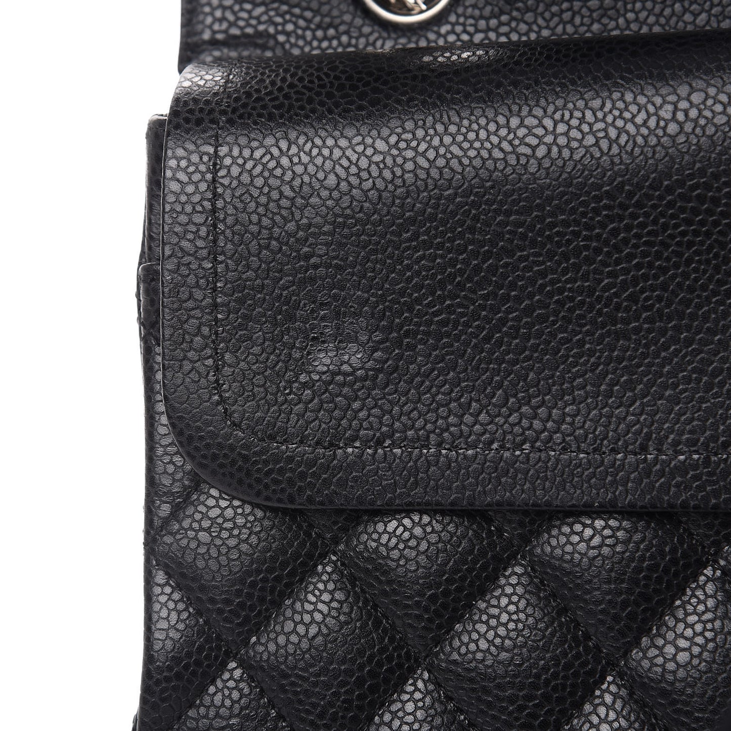 Caviar Quilted Medium Double Flap Black