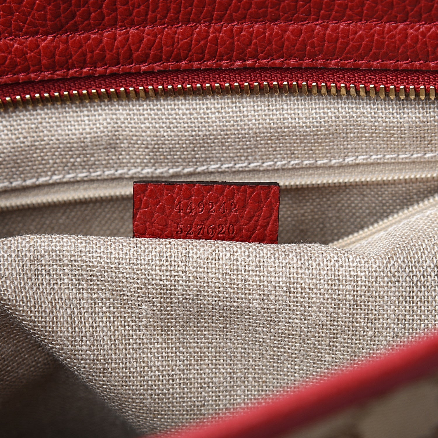 Gucci Monogram Bree Zippered Tote Beige Red 6 of 9