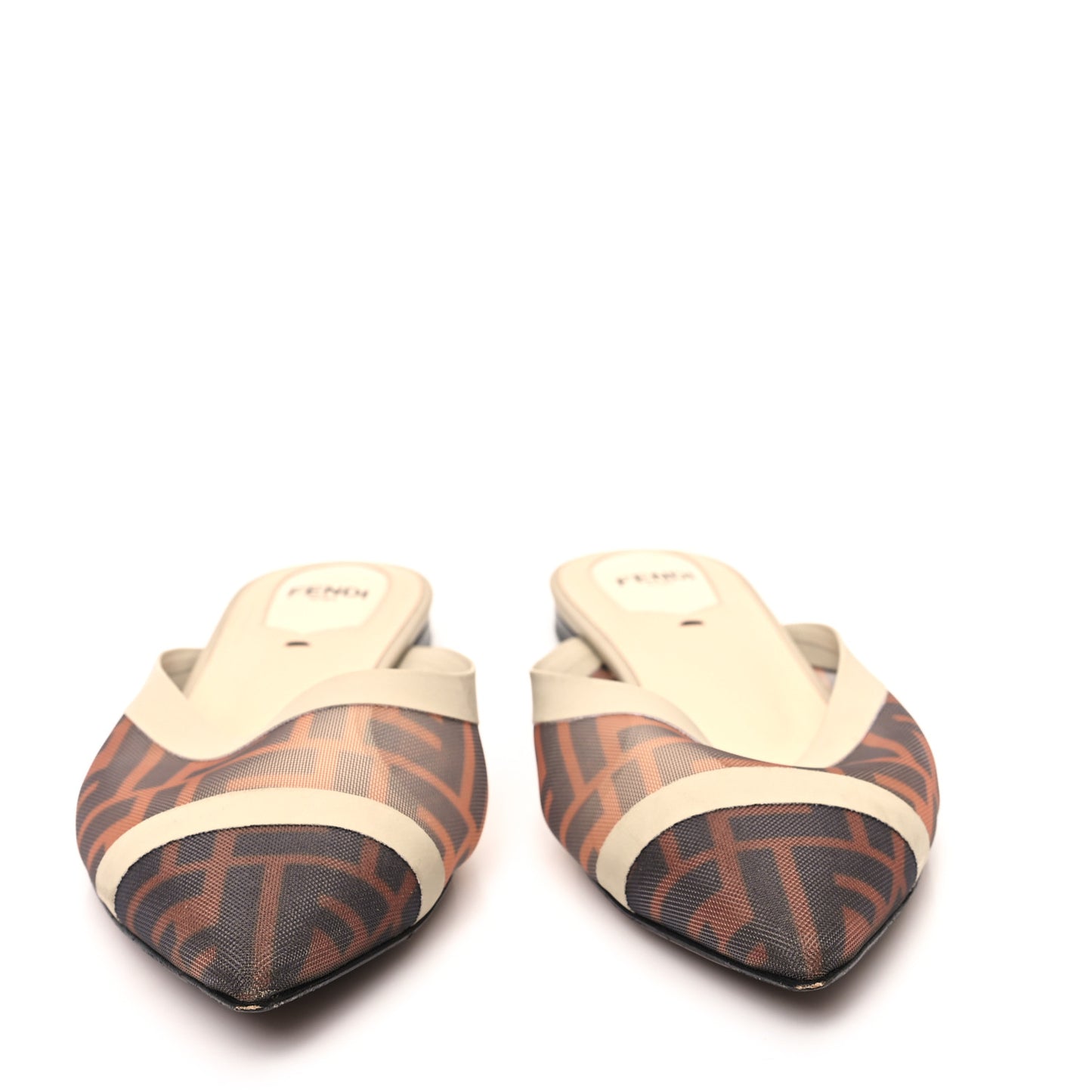 Technical Mesh Vitello FF Colibri Flat Mules 39 Tobacco Moro Camelia