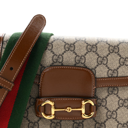 Gucci GG Supreme Monogram Web Mini Horsebit 1955 Shoulder Bag Beige Brown Sugar 8 of 10