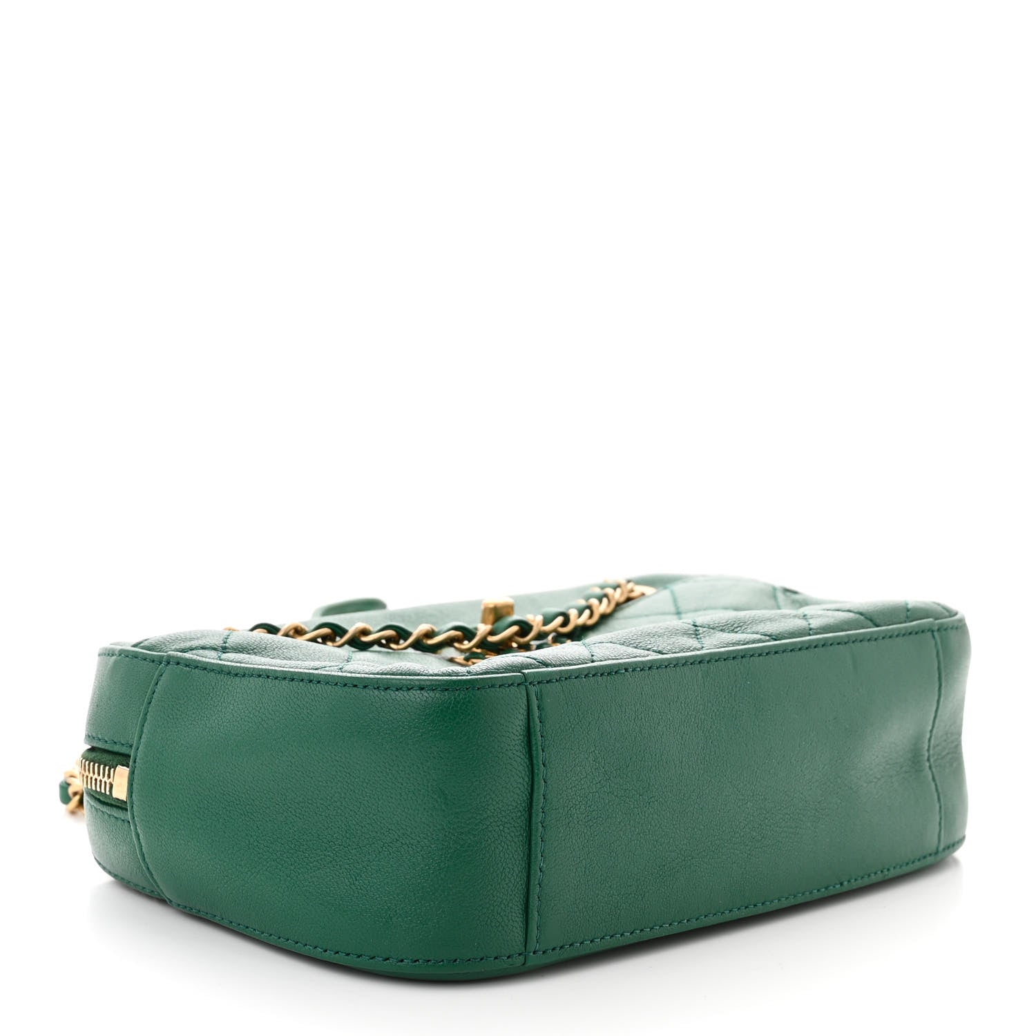 Chanel Goatskin Quilted Chain Infinity Camera Case Green 5 of 11