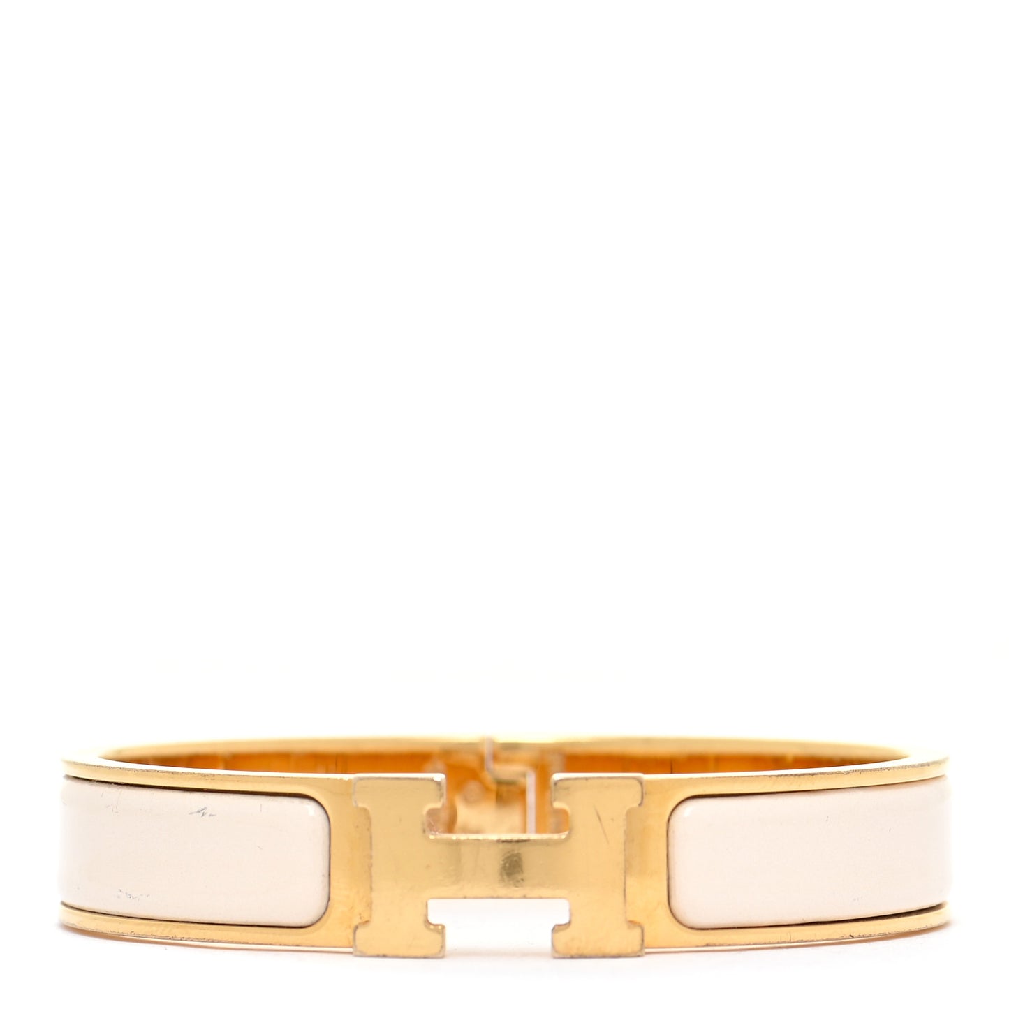 Enamel Narrow Clic Clac H Bracelet PM Creme