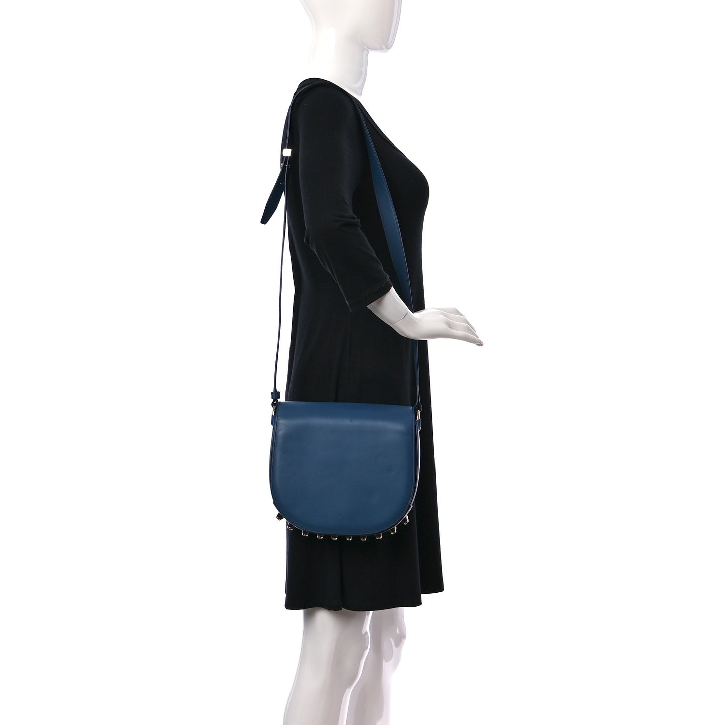 Calfskin Small Lia Sling Blue Silver Hardware