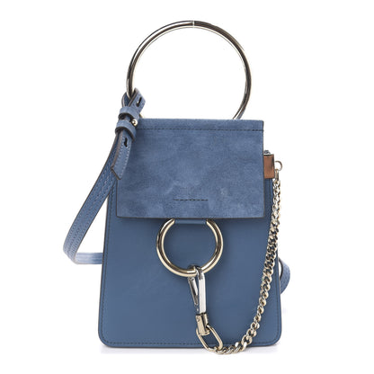 Chloe Suede Calfskin Mini Faye Bracelet Bag Vinyl Blue 1 of 10