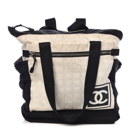 Chanel Nylon Sport Backpack Tote Beige Black 1 of 15