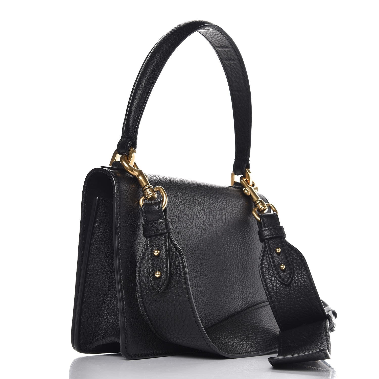 Christian Dior Grained Calfskin Dio(r)evolution Top Handle Flap Bag Black 4 of 8